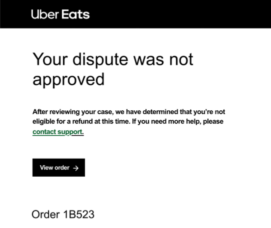 Refund request rejection illustration